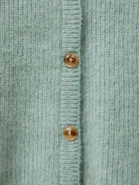 Cardigan laine et mohair - collection junior Cerise+Gris chine clair+Gris chine moyen+Vert pastel 12 - vertbaudet enfant 