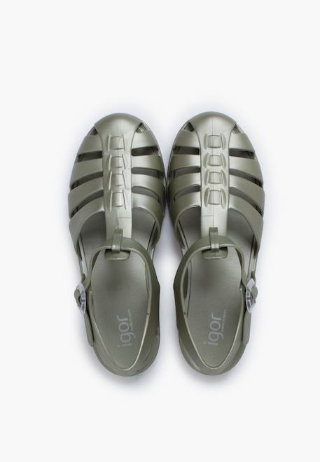 Sandales plastique classiques biarritz métallisées Bronze+Vert 11 - vertbaudet enfant 