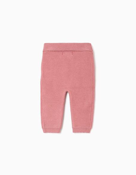 Pantalon en maille avec nœud décoratif Beige clair+Rose 5 - vertbaudet enfant 
