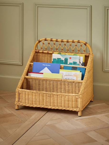 Bac à livres en rotin marcel Bois naturel 1 - vertbaudet enfant 