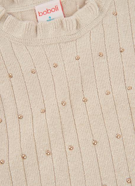 Pull fille avec strass Beige 4 - vertbaudet enfant 
