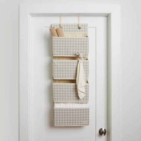 Rangement mural en tissu recyclé Beige+Blanc 6 - vertbaudet enfant 