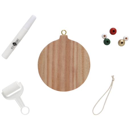 Boule de noël empreinte bois Beige 5 - vertbaudet enfant 