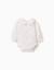Body en coton à manches longues avec motif fleuri Blanc 1 - vertbaudet enfant 
