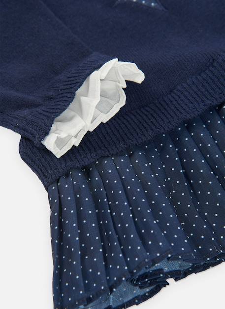 Robe fille brodée d'ourson avec béret Bleu 4 - vertbaudet enfant 