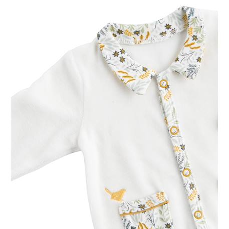 Pyjama bébé à manches longues en velours - promenons nous Blanc/bleu+Blanc/jaune 6 - vertbaudet enfant 