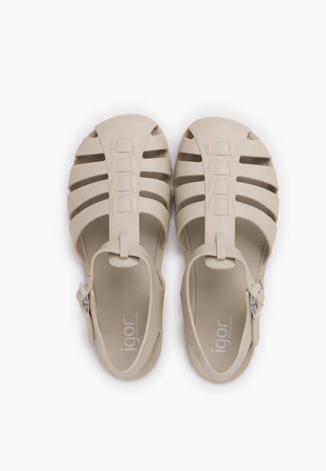 Sandales plastique barefoot enfants Rose+Sable+Vert 11 - vertbaudet enfant 