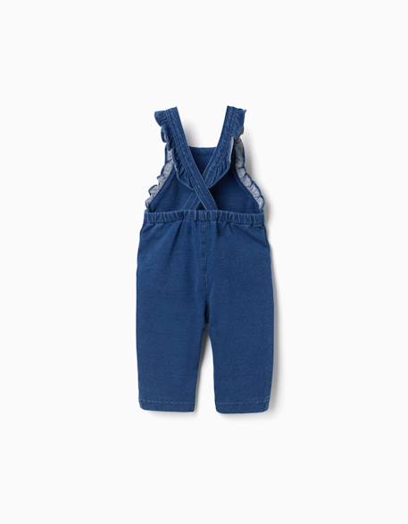 Salopette en jean avec bretelles à volants Bleu 2 - vertbaudet enfant 