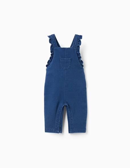 Salopette en jean avec bretelles à volants Bleu 1 - vertbaudet enfant 