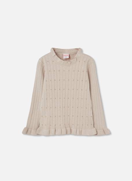 Pull fille avec strass Beige 2 - vertbaudet enfant 