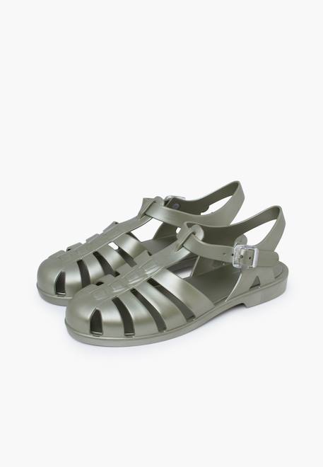 Sandales plastique classiques biarritz métallisées Bronze+Vert 10 - vertbaudet enfant 