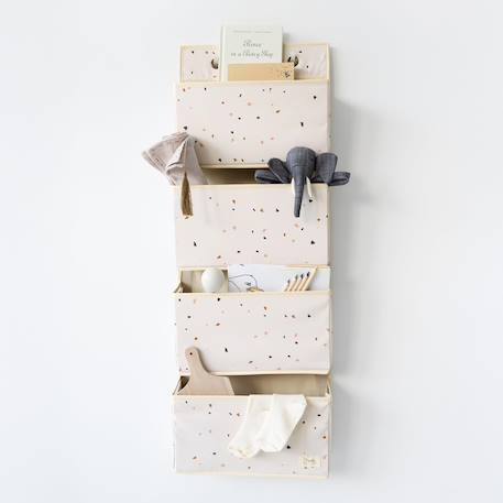 Rangement mural en tissu recyclé Beige+Blanc 12 - vertbaudet enfant 
