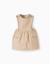 Robe salopette en velours côtelé avec poches Beige clair 1 - vertbaudet enfant 