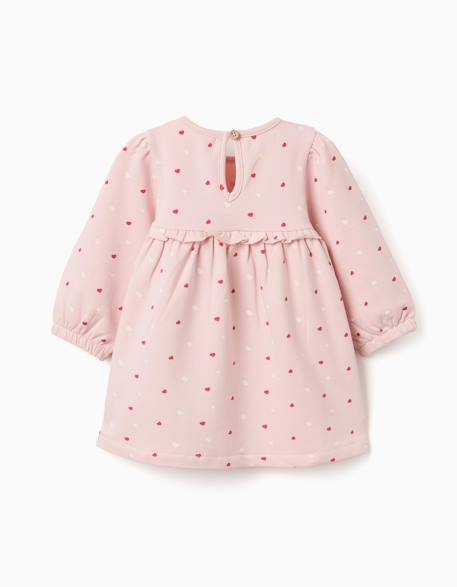 Robe en coton peigné avec motif cœur Rose 2 - vertbaudet enfant 