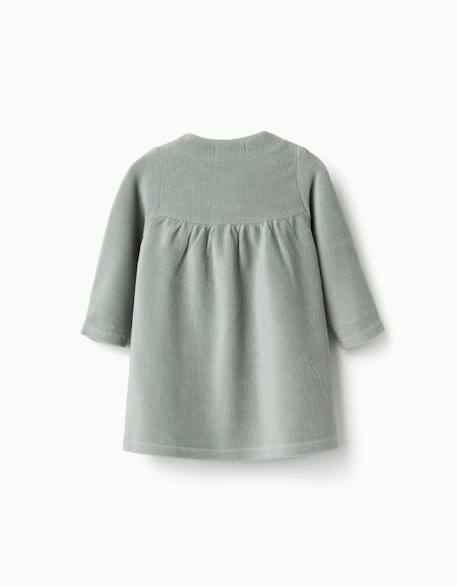 Robe à manches longues en velours côtelé Vert 2 - vertbaudet enfant 