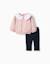 Ensemble sweat en coton peigné et legging côtelé Rose clair 1 - vertbaudet enfant 