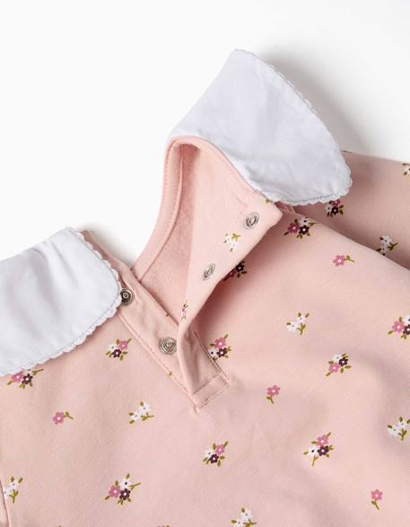 Ensemble sweat en coton peigné et legging côtelé Rose clair 3 - vertbaudet enfant 