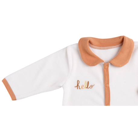 Pyjama bébé à manches longues en velours - sunlight Blanc+Jaune 2 - vertbaudet enfant 