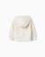 Sweat zippé en coton peigné à capuche et motif floral Blanc 2 - vertbaudet enfant 