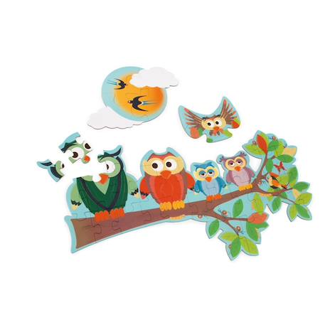 Puzzle 2 faces - hibou jour-nuit 39 pièces Multicolor 4 - vertbaudet enfant 