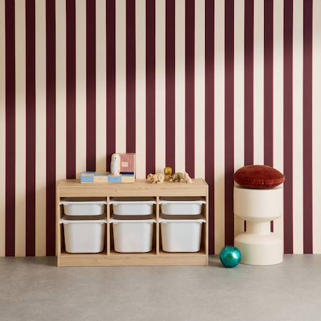 Meuble de rangement pour enfant décor bois 6 bacs en plastique - sora Blanc+Naturel 9 - vertbaudet enfant 