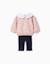 Ensemble sweat en coton peigné et legging côtelé Rose clair 2 - vertbaudet enfant 