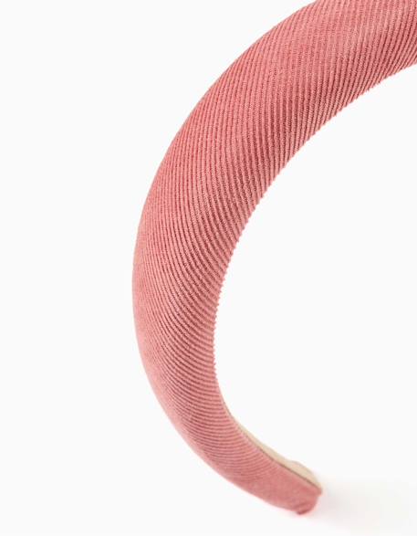 Serre-tête rembourré en velours côtelé Rose 3 - vertbaudet enfant 