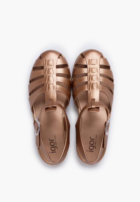 Sandales plastique classiques biarritz métallisées Bronze+Vert 5 - vertbaudet enfant 