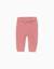 Pantalon en maille avec nœud décoratif Beige clair+Rose 4 - vertbaudet enfant 