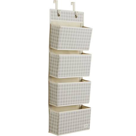 Rangement mural en tissu recyclé Beige+Blanc 1 - vertbaudet enfant 