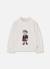 T-shirt fille en maille imprimé ourson Blanc 1 - vertbaudet enfant 