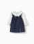 Ensemble body et robe en velours côtelé Bleu foncé 1 - vertbaudet enfant 
