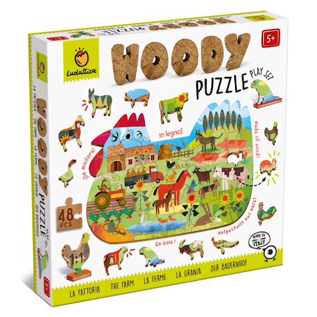 Puzzle en bois - la ferme 48 pièces Multicolor 1 - vertbaudet enfant 