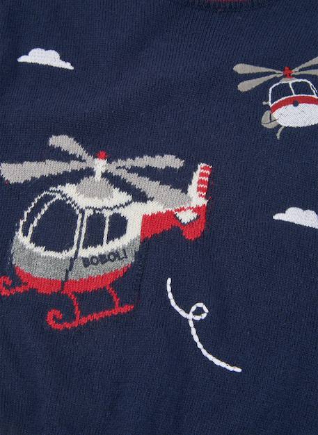 Pull garçon imprimé hélicoptères Bleu 4 - vertbaudet enfant 