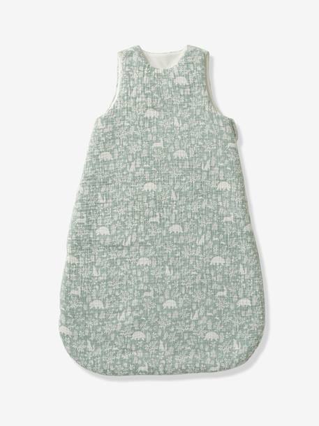 Gigoteuse en gaze de coton personnalisable DANS LES BOIS vert sauge+vieux rose 7 - vertbaudet enfant 