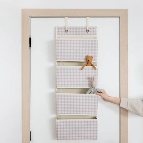 Rangement mural en tissu recyclé Beige+Blanc 2 - vertbaudet enfant 