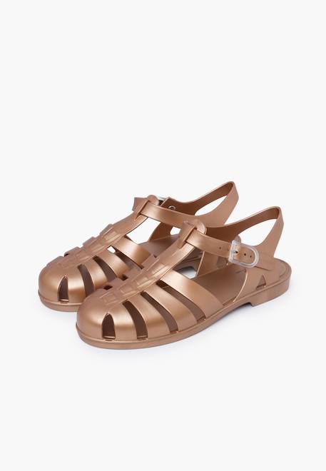 Sandales plastique classiques biarritz métallisées Bronze+Vert 4 - vertbaudet enfant 
