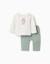 Ensemble en coton peigné avec imprimé marie Blanc 1 - vertbaudet enfant 