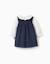 Ensemble body et robe en velours côtelé Bleu foncé 2 - vertbaudet enfant 