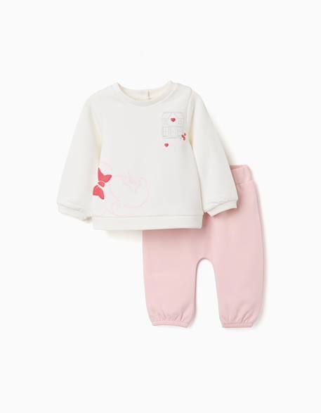 Ensemble en coton peigné avec imprimé minnie Blanc 1 - vertbaudet enfant 