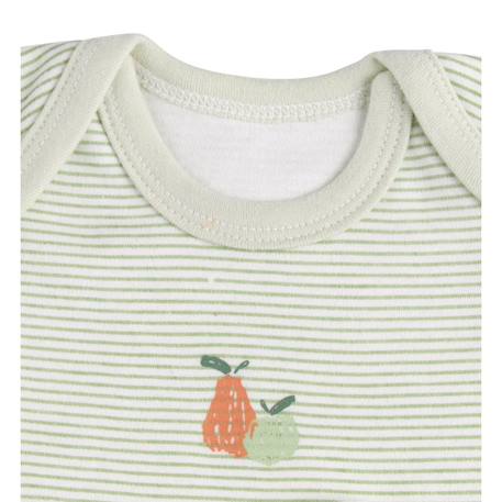 Bodies bébé en coton à manches courtes lot de 3 - sunlight Bleu/blanc+Jaune/blanc+Vert/blanc 11 - vertbaudet enfant 