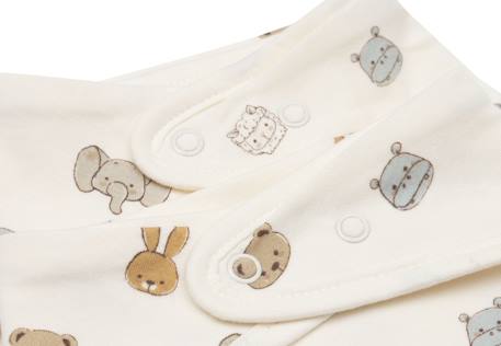 Lot de 2 bavoirs bandana - jollies Blanc imprimé animaux 3 - vertbaudet enfant 