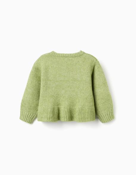 Gilet avec fleurs brodées Vert clair 2 - vertbaudet enfant 