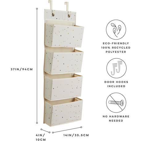Rangement mural en tissu recyclé Beige+Blanc 9 - vertbaudet enfant 