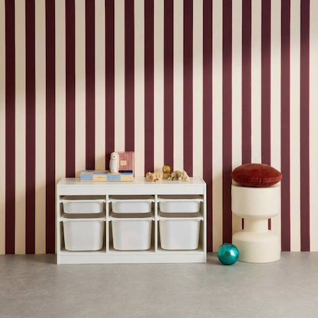 Meuble de rangement pour enfant décor bois 6 bacs en plastique - sora Blanc+Naturel 3 - vertbaudet enfant 