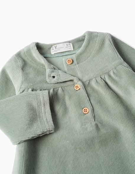 Robe à manches longues en velours côtelé Vert 3 - vertbaudet enfant 