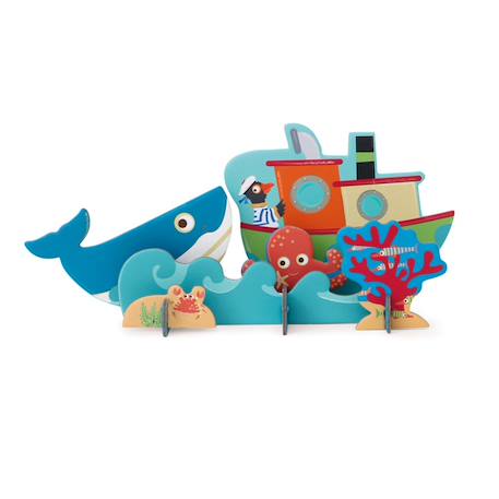 2 en 1 puzzle et 3dplay - océan 30 pièces Multicolor 2 - vertbaudet enfant 