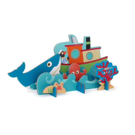 2 en 1 puzzle et 3dplay - océan 30 pièces Multicolor 4 - vertbaudet enfant 