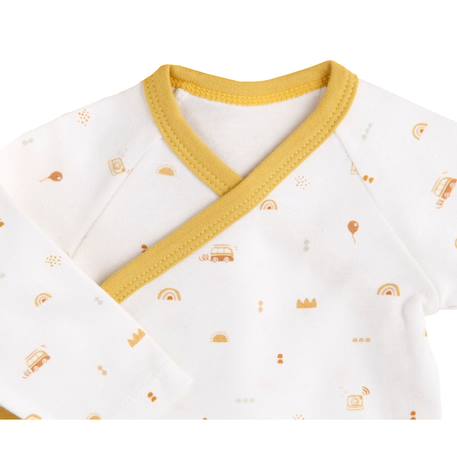 Bodies bébé en coton à manches longues lot de 3 - sunlight Jaune/blanc 4 - vertbaudet enfant 