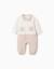 Combinaison avec intérieur en coton peigné Blanc 1 - vertbaudet enfant 